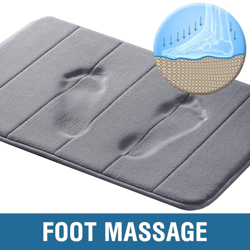 Memory Foam Bath Mat Non Slip Water Absorbent Velvet Thick Soft Floor Rug