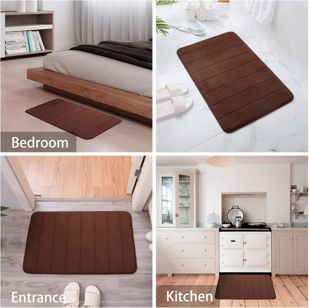 Memory Foam Bath Mat Water Absorbent Soft Rug Quick Dry Doormat