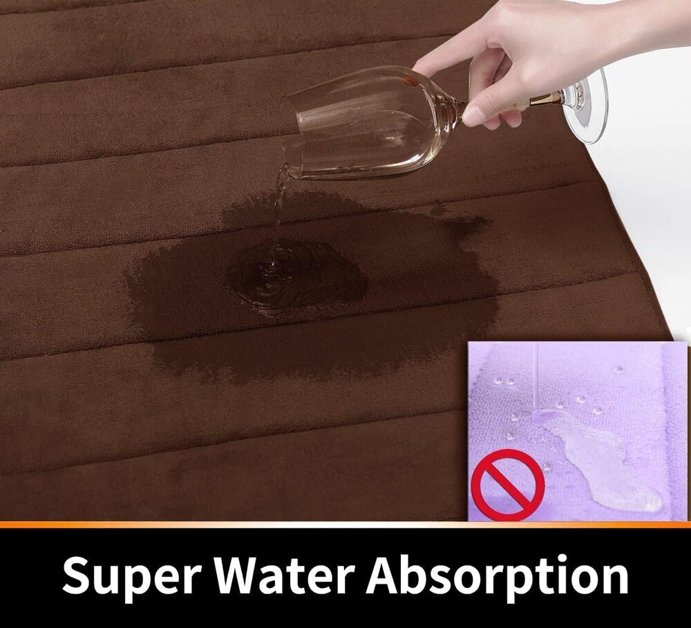 Memory Foam Bath Mat Water Absorbent Soft Rug Quick Dry Doormat - Application: Restaurant