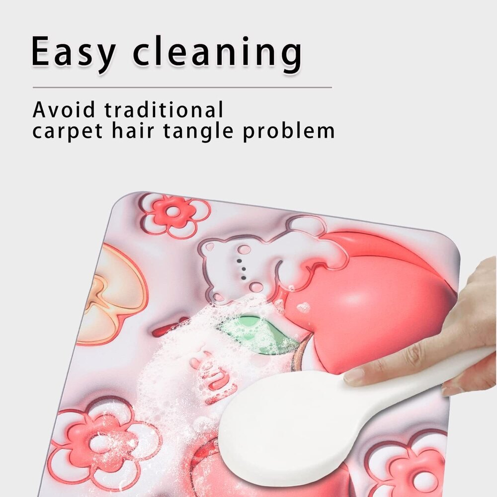 3D Visual Bathtub Mat Anti-Slip Quick Drying Absorbent Floor Rug