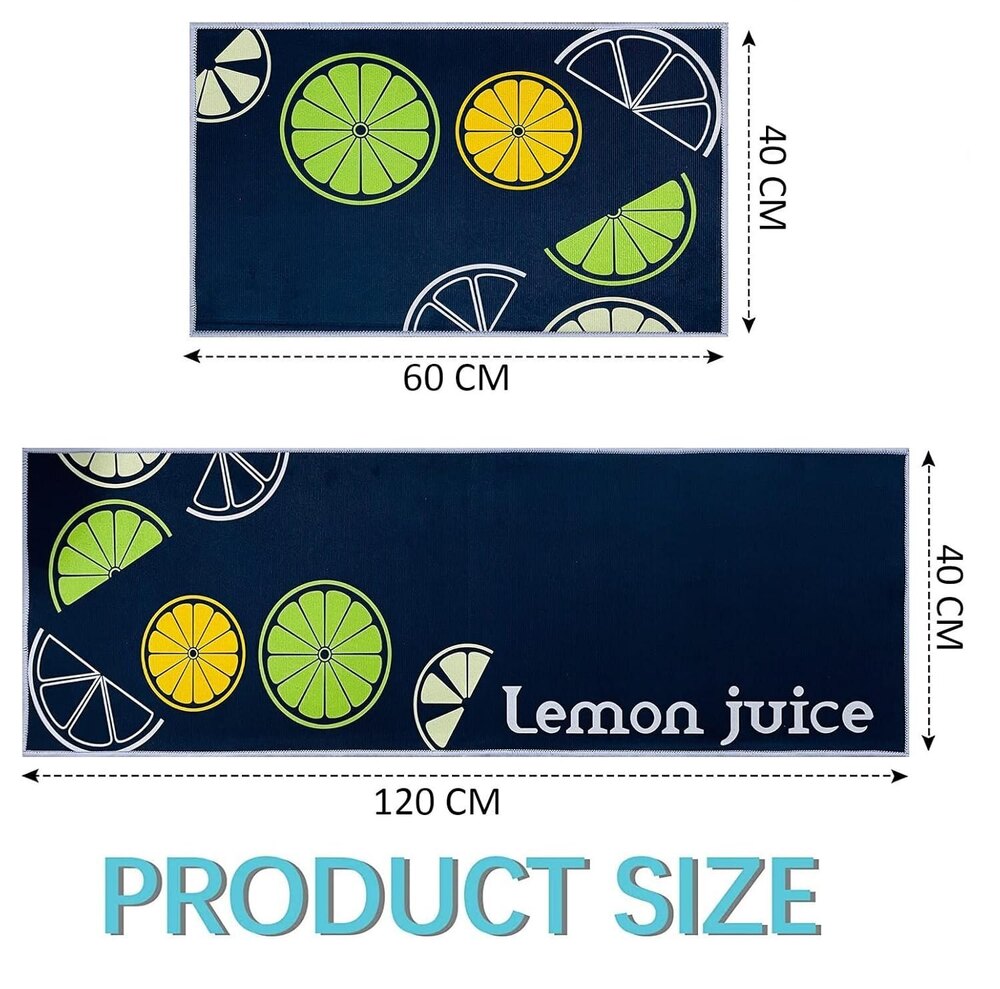 KITCHEN FLOOR MAT SET - LEMON JUICE