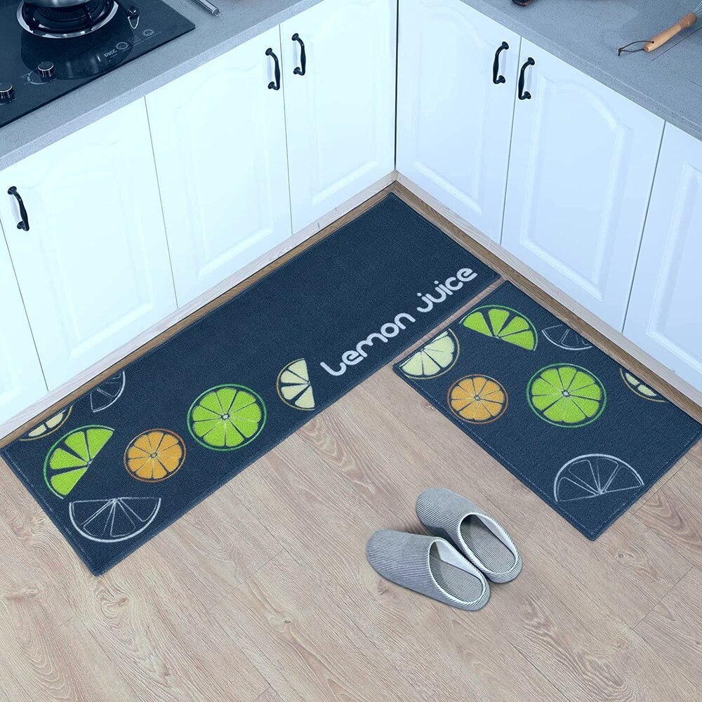 KITCHEN FLOOR MAT SET - LEMON JUICE