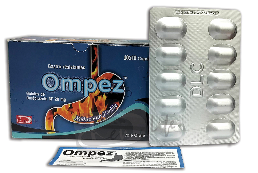 Omeprazole Capsules - 20mg Hard Gelatin Capsules, Oral Administration | Treats Acid Reflux, Gastric Ulcers & GERD, Blister Pack