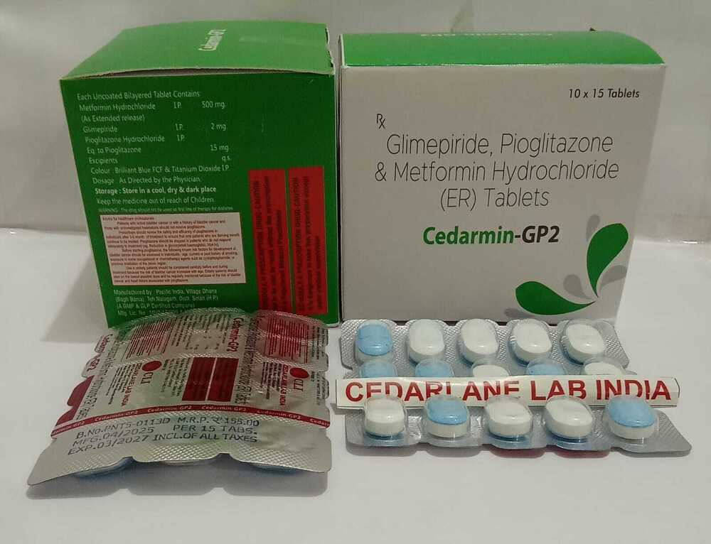 CEDARMIN-GP2 ( GLIMEPIRIDE, PIOGLITAZONE & METFORMIN HYDROCHLORIDE (ER) TABLETS