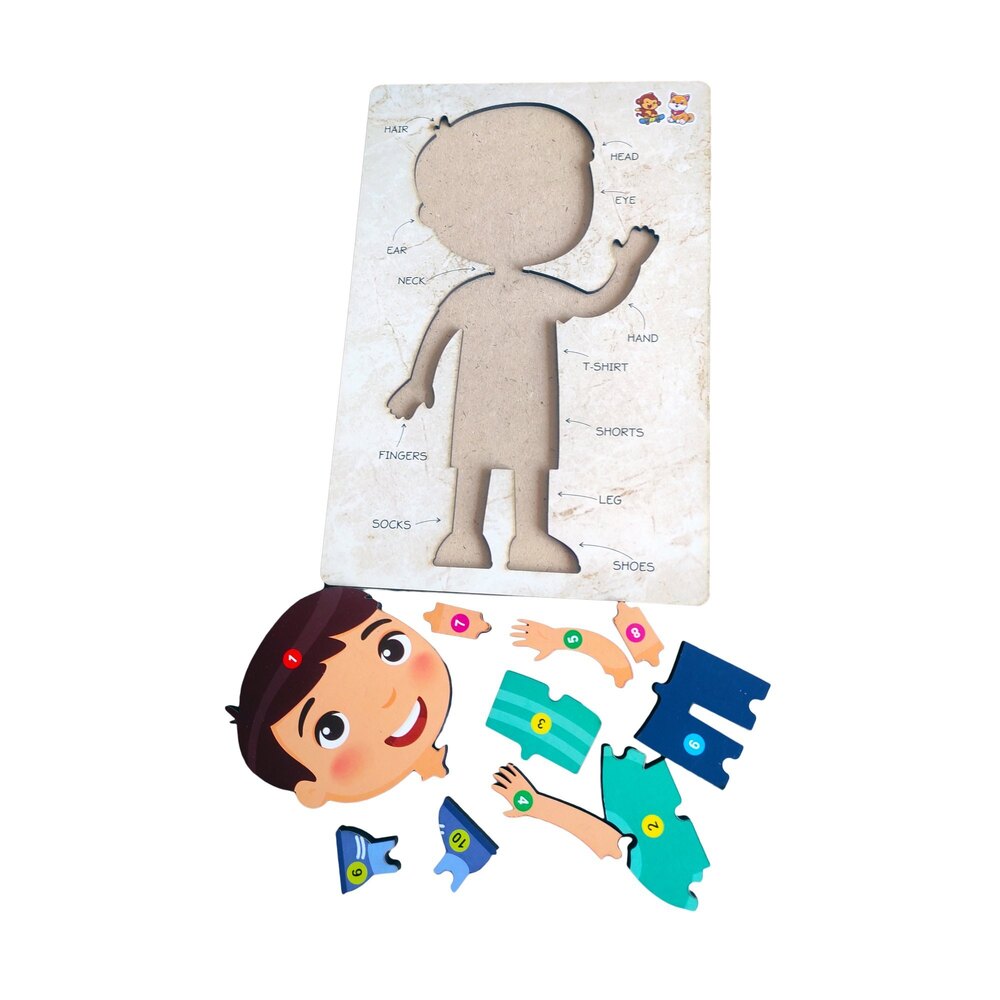 Body Parts Puzzle Kit Wooden Educational Learning Puzzle Board