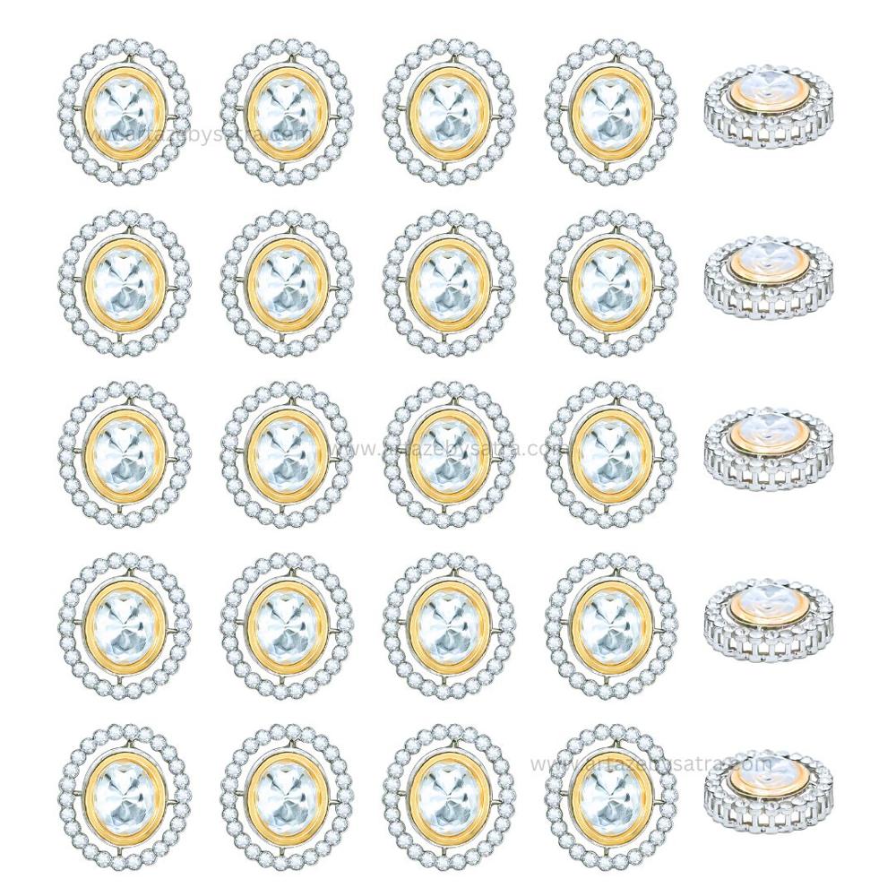 Oval Meenakari Kundan Beads | Size : 20mm | Qty : 6pcs