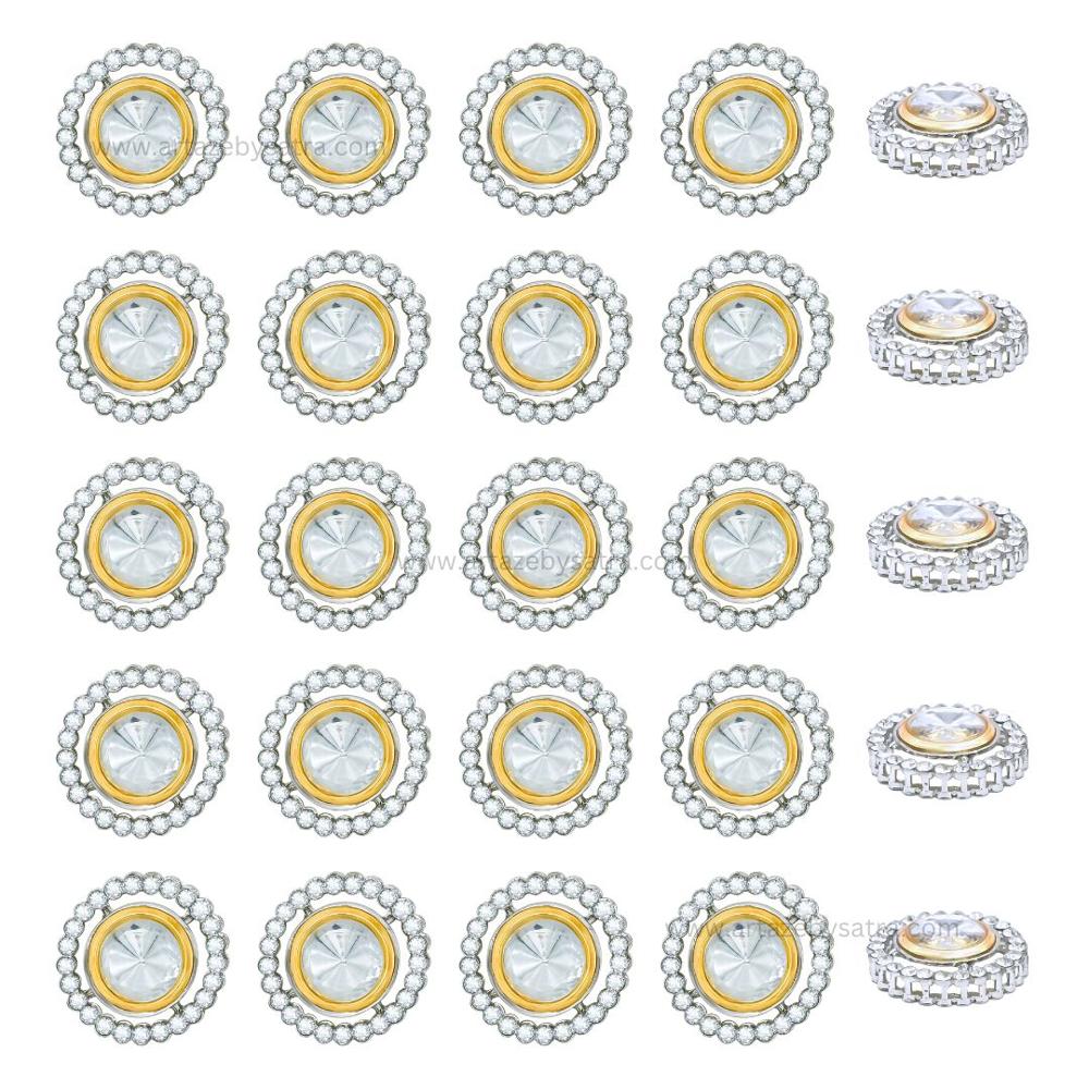 Round Meenakari Kundan Beads | Size : 21mm | Qty : 6pcs