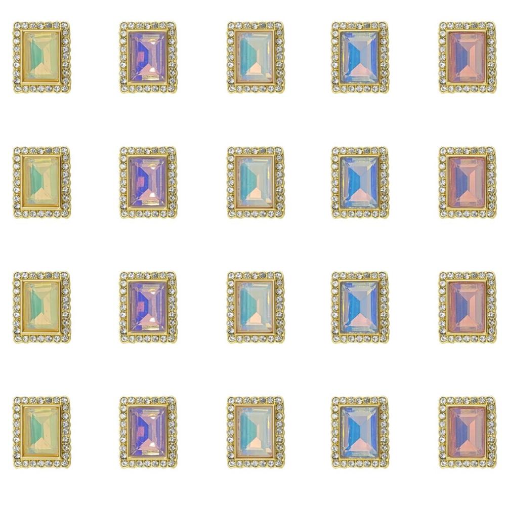 Diamond Rectangle Meenakari Kundan Beads | Size : 17mm | Qty : 6pcs | MKB01