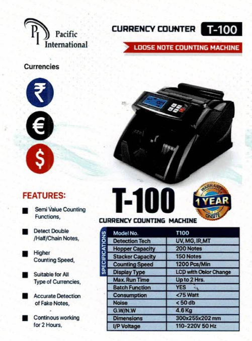 Pacific Counting Machine T-100