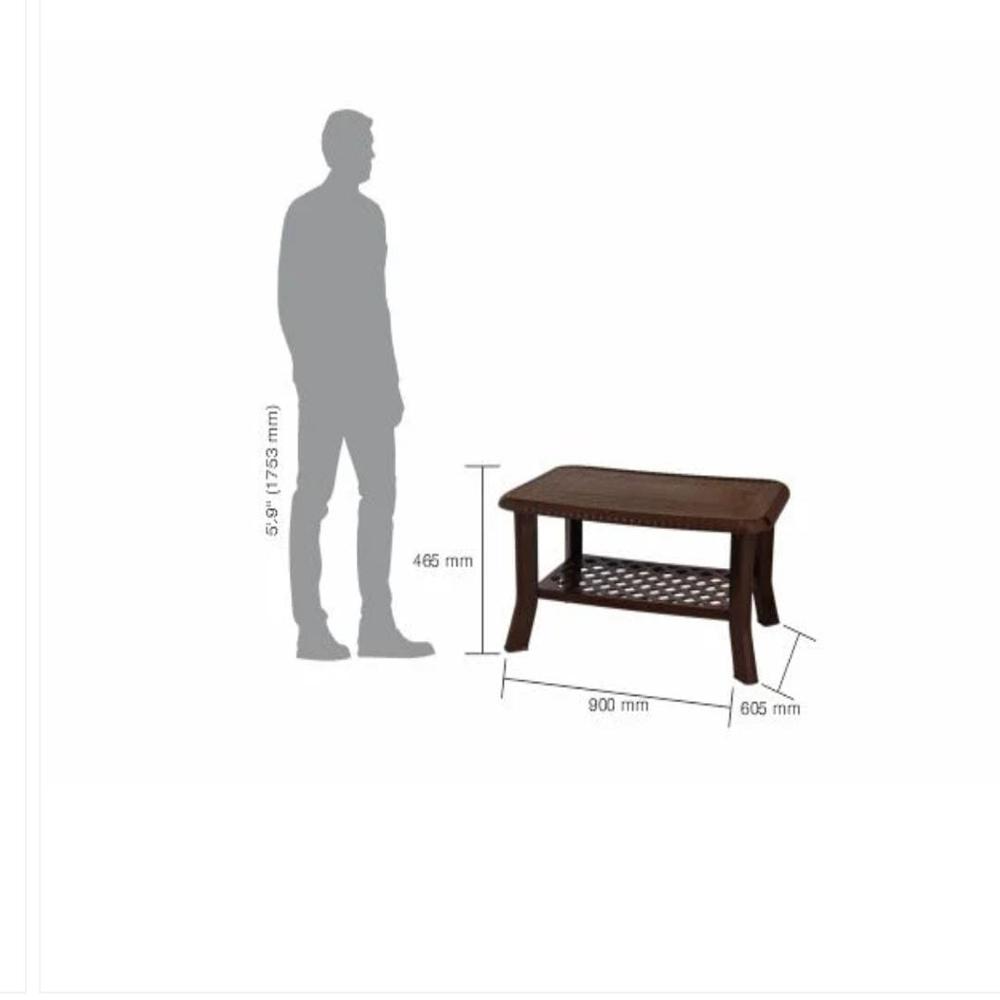 Italica 302 Rectangular Center Table - Eco-friendly Plastic, Smooth Finish | Stylish And Sturdy Design For Home & Outdoor Use