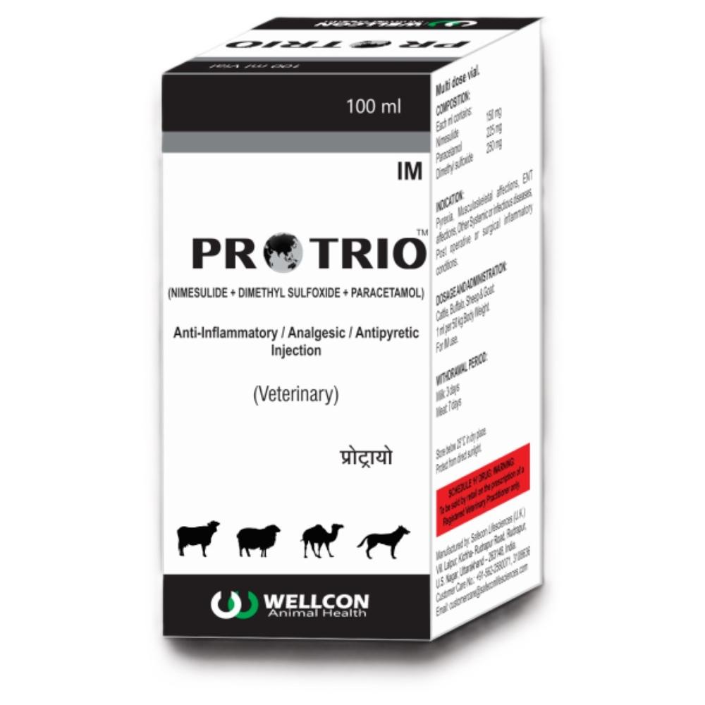 PROTRIO Nimesulide+Dimethyl Sulfoxide+Paracetamol 100ml Injection