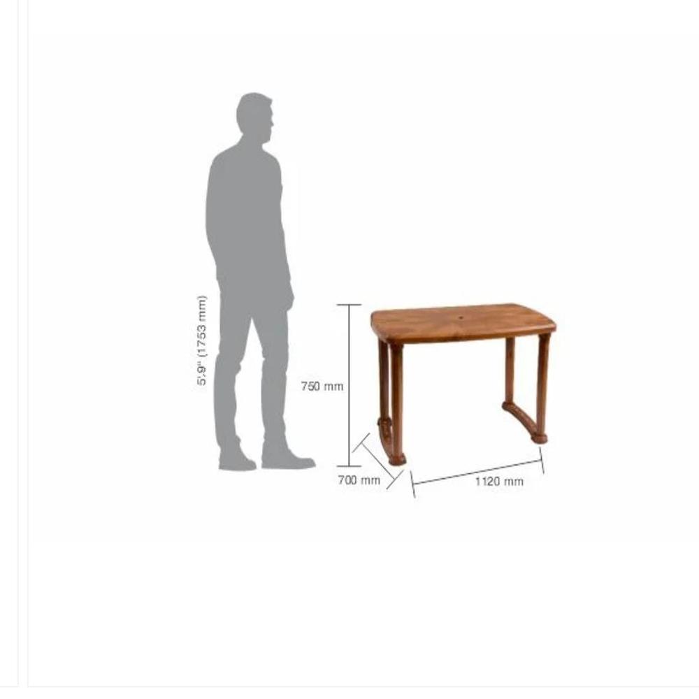 Italica 2003 Rectangular Dining Table - Wooden Material, Smooth Finish, Brown Color | Eco-friendly, Handmade, Protective Coating, High Durability