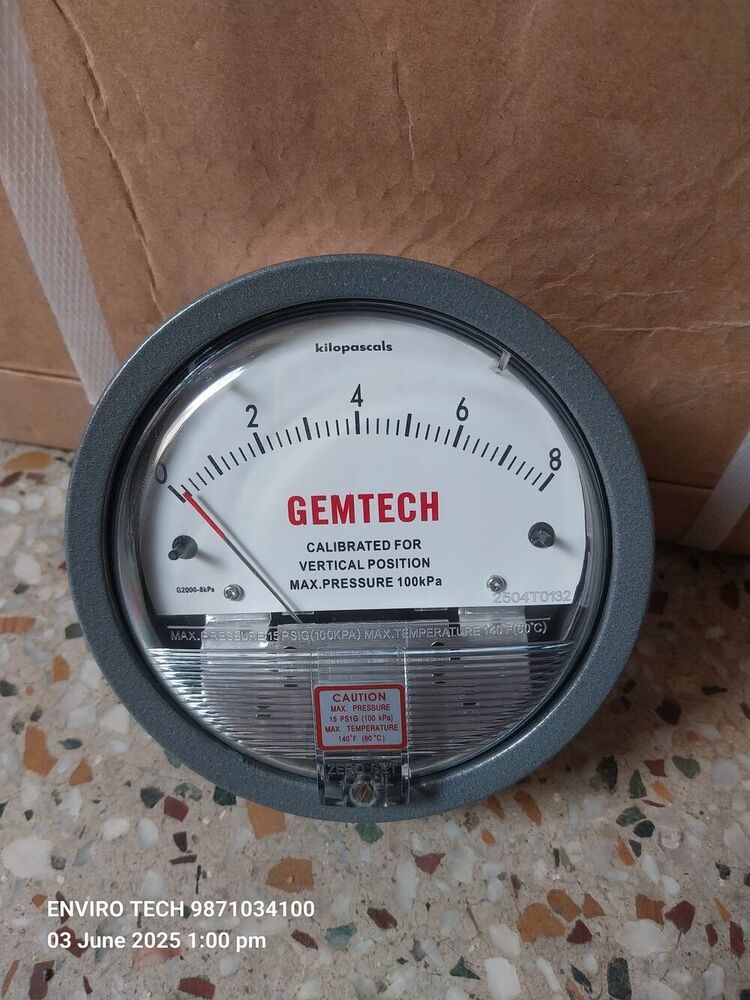 GEMTECH Differential Pressure Gauge Dealers Near Hospital Industry