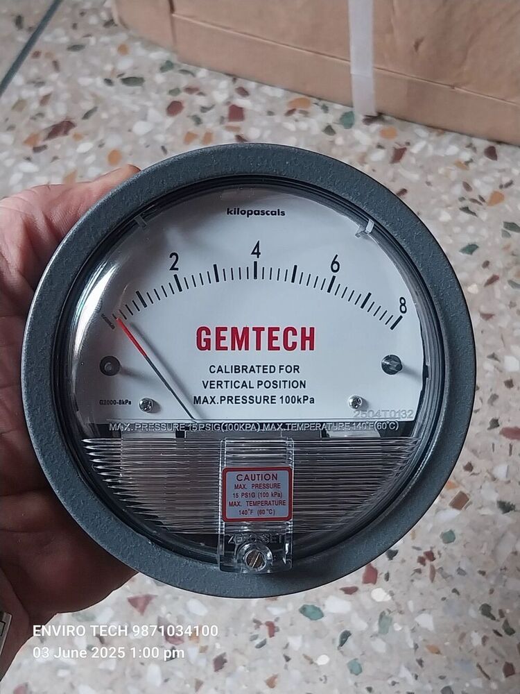 GEMTECH Differential Pressure Gauge Dealers Near Hospital Industry