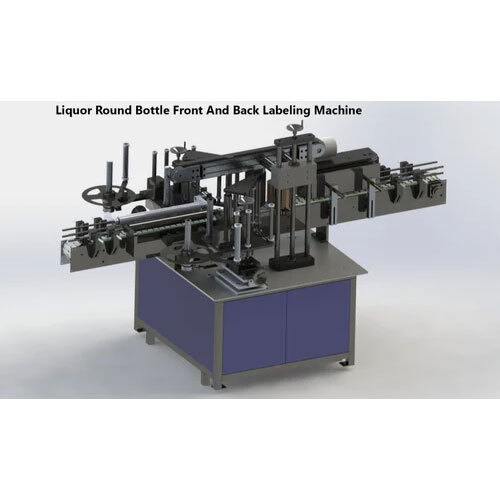 Liq uor Round Bottle Front And Back Labeling Machine