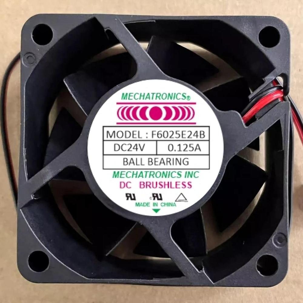  Mechatronics F6025E24B Axial Fan 24V-0.125A DC Brushless Air Cooling Fan 5000 RPM 60 * 60 * 25mm 2Wire