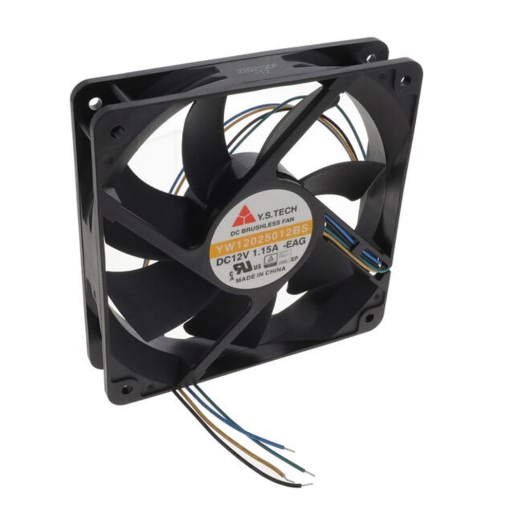 Y.S.TECH YW12025012BS 12V DC 1.15 A 8025mm 1500 RPM BLACK
