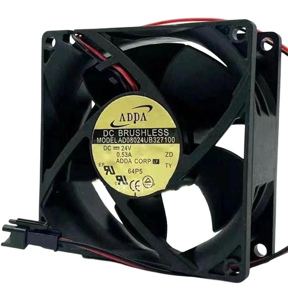 ADDA AD08024UB327100 Axial Fan 24V-0.53A DC Brushless Air Cooling Fan 3500 RPM 80 * 80 * 32mm 2Wire