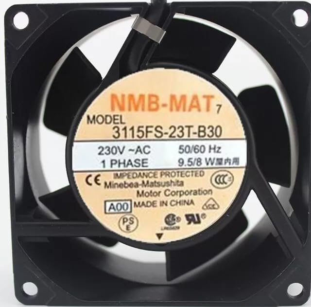 NMB-MAT 3115FS-23T-B30 Axial Fan 230V-50/60Hz 9.5/8W DC brushless Air Cooling Fan 3250 RPM 80 * 80 * 38mm 2Wire Metal