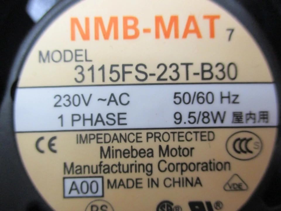 NMB-MAT 3115FS-23T-B30 Axial Fan 230V-50/60Hz 9.5/8W DC brushless Air Cooling Fan 3250 RPM 80 * 80 * 38mm 2Wire Metal