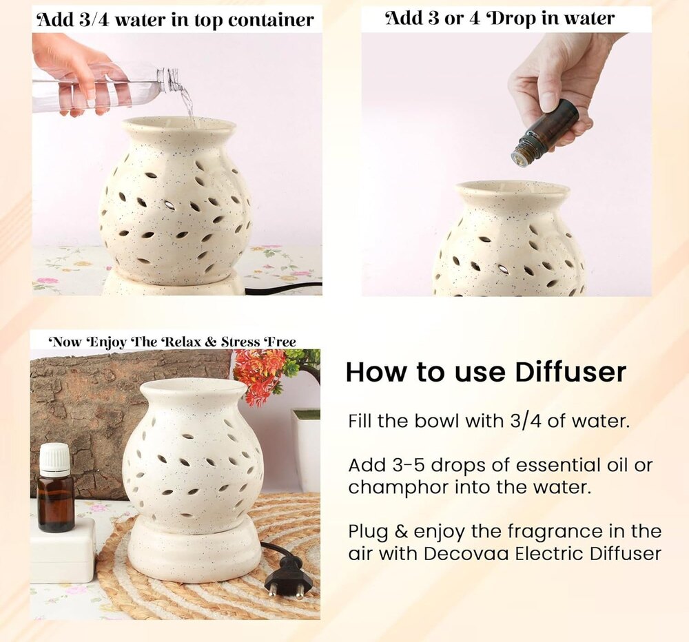 Electric Ceramic Aroma Diffuser Ceramic Oil Burner for Home Office