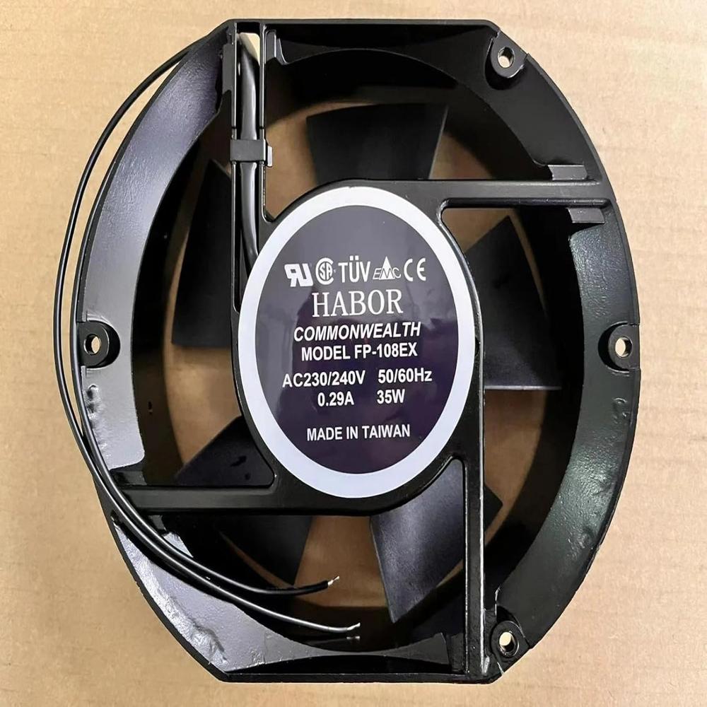 COMMONWEALTH FP-108EX Axial Fan 230/240V-50/60Hz 0.29A 35W DC Brushless Air Cooling Fan 2800 RPM 172 * 150 * 51mm 2Wire (Metal)