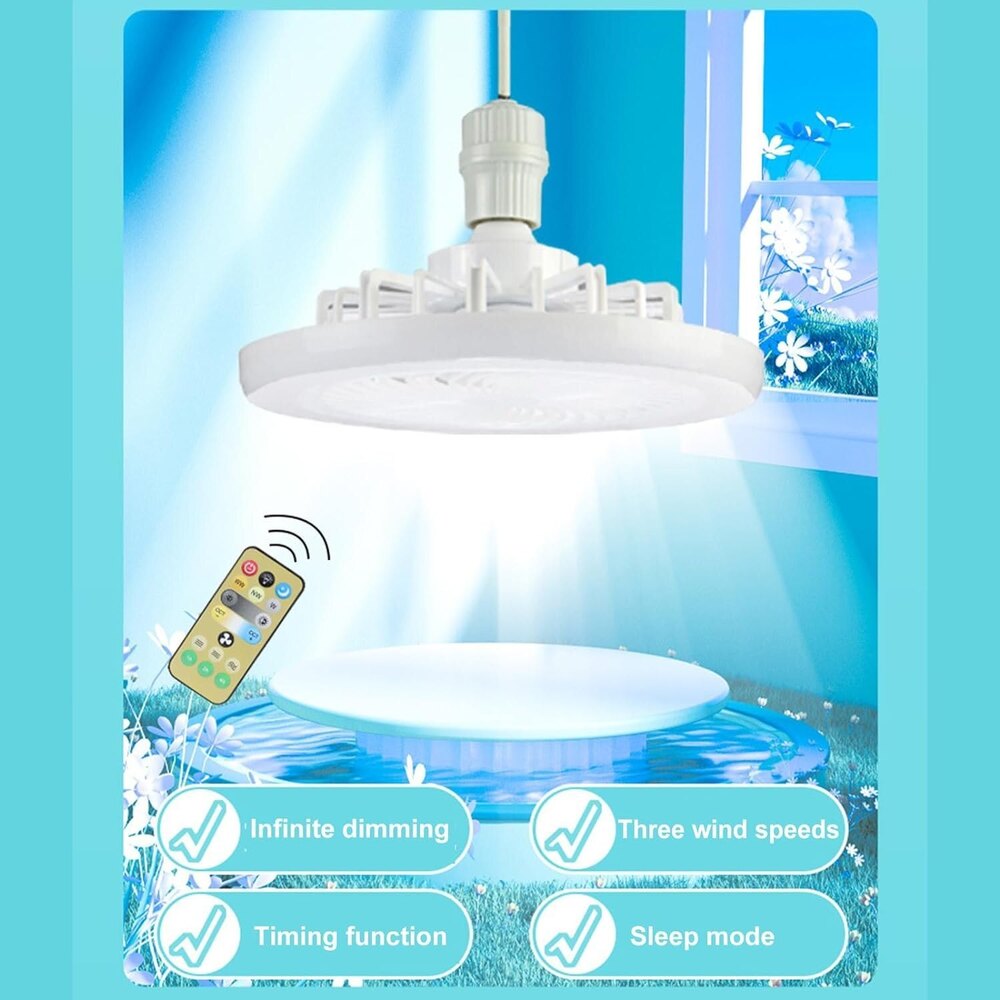 Small Ceiling Fan With Lights Adjustable LED Fan Lamp for Home, Kitchen, Office, Ganpati Decoration