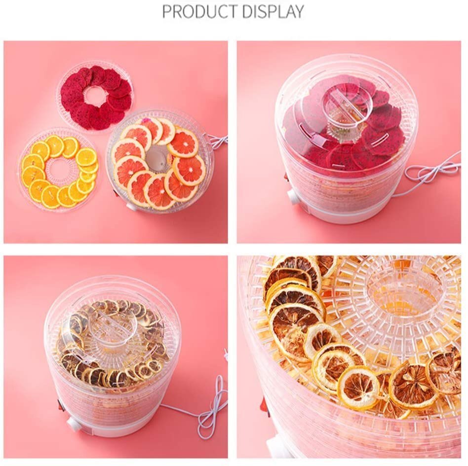 Plastic Electric Countertop Food Dehydrator 5 Tier Food Preserver