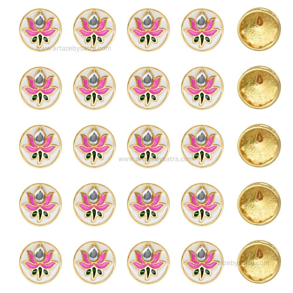 Meenakari Kundan Beads | Size : 15mm | Qty : 12pcs | MKB20