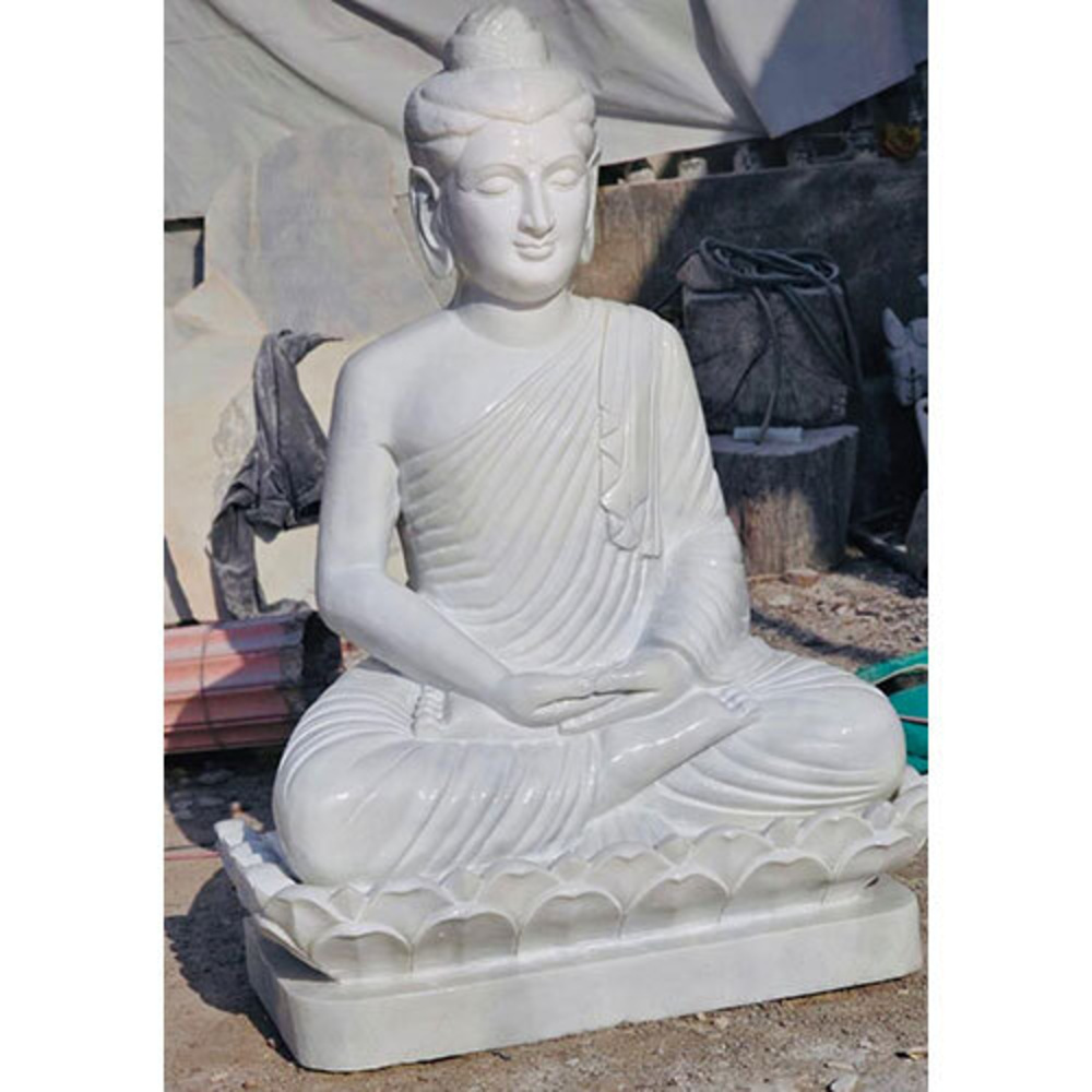 Marble Buddha Staute - Color: White
