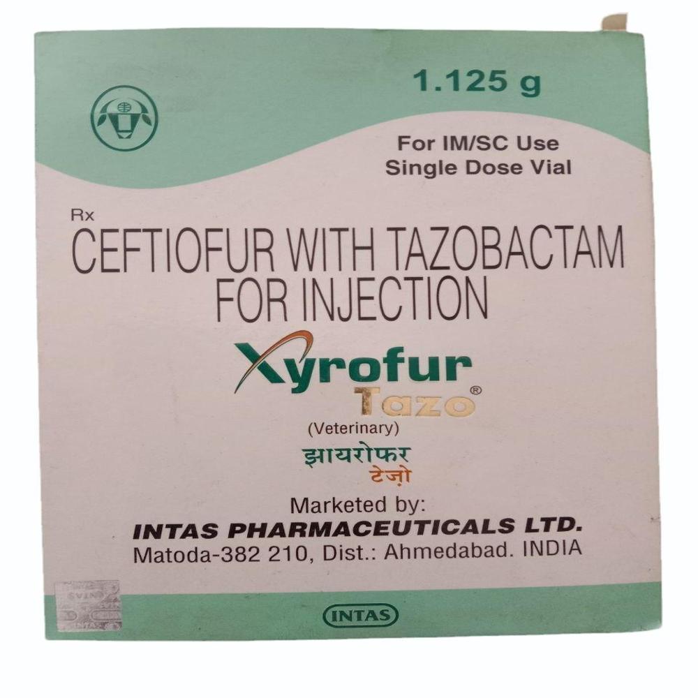 Xyrofur Tazo Ceftiofur and Tazobactam 1.125gm Injection