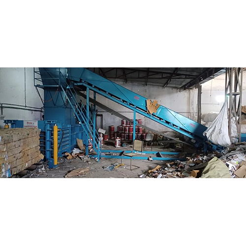 Waste Paper Horizontal Baler Machine - Color: Blue