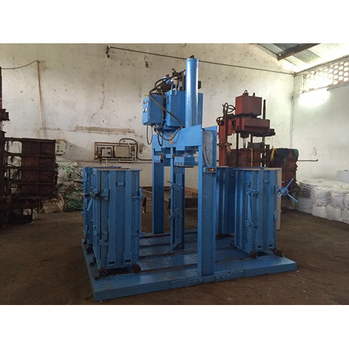 Hydraulic Double Box Single Cylinder Baling Press Machine - Color: Blue