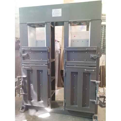 Hydraulic Double Box Single Cylinder Baling Press Machine - Color: Blue