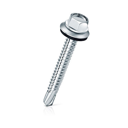 Hex Head Self Drilling Screw - Color: Silver