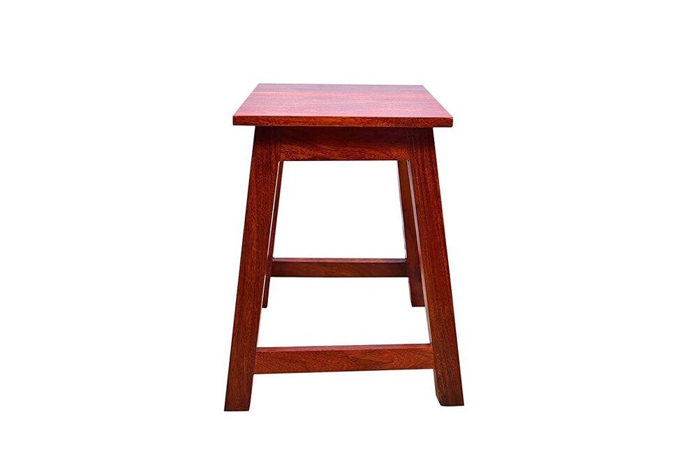 Solid Wood Side Corner Lamp Stool Step Square Table for Living Room Bedroom Hall Home Wooden Sitting Stools Furniture (Teak Finish) (15 Inch)