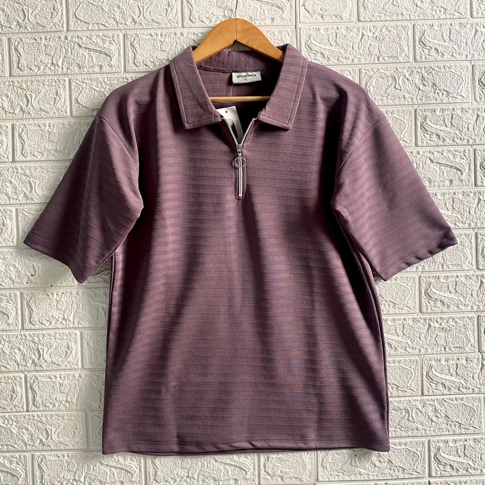 Men's zipper collar T-shirt 