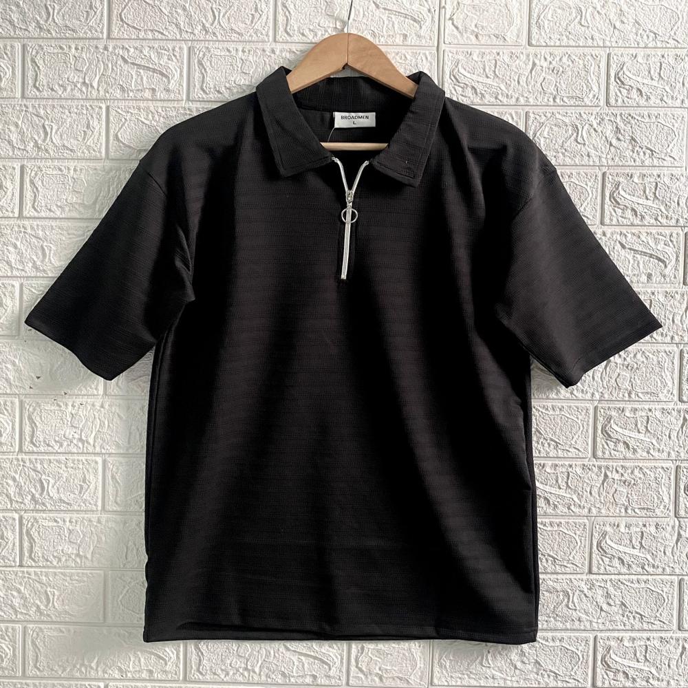 Men's zipper collar T-shirt 