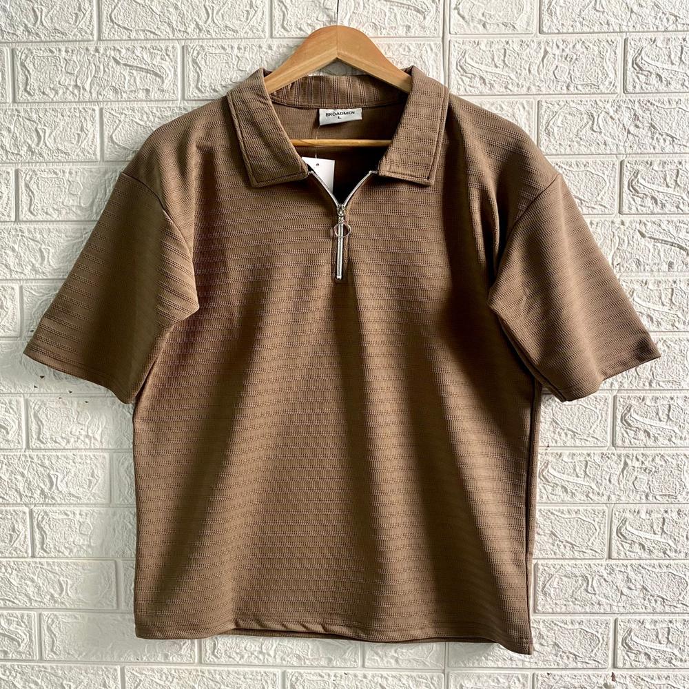 Men's zipper collar T-shirt 