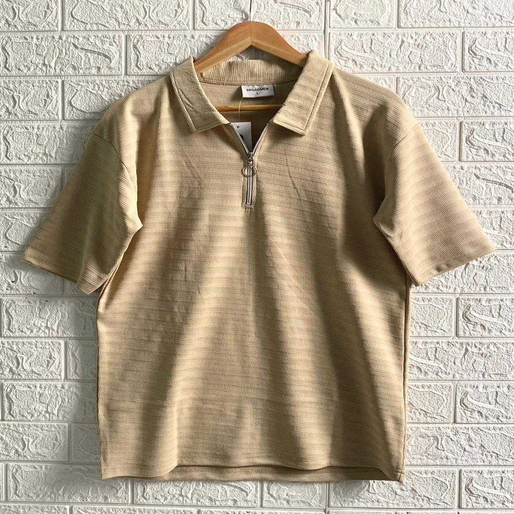 Men's zipper collar T-shirt 