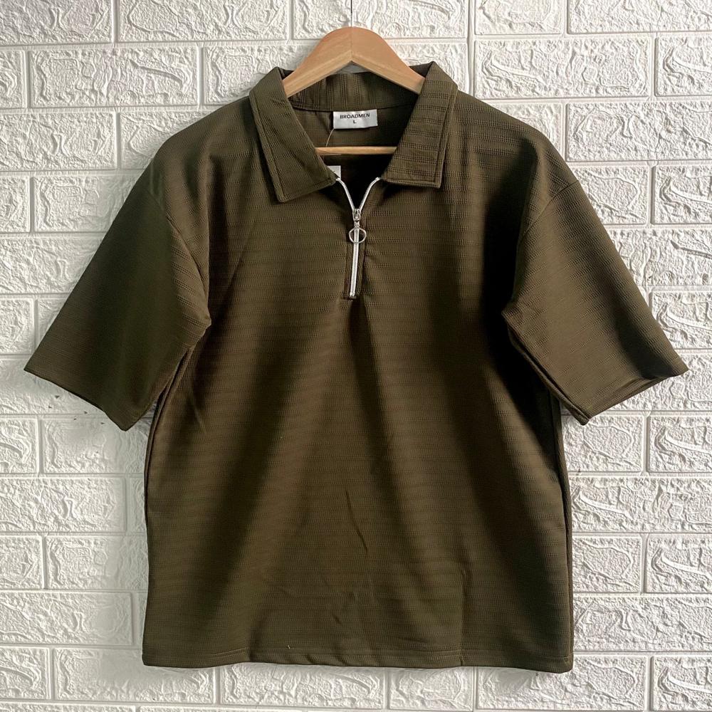 Men's zipper collar T-shirt 