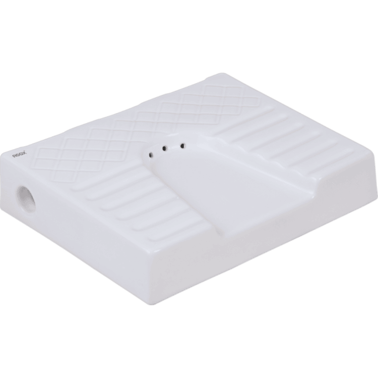 Ladies Urinal - Ceramic, Standard Size, Glossy White | Durable, Rectangular Shape, Smooth Surface, Ground Installation
