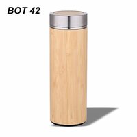 Bamboo Insulated Water Bottle - Color: Wooden