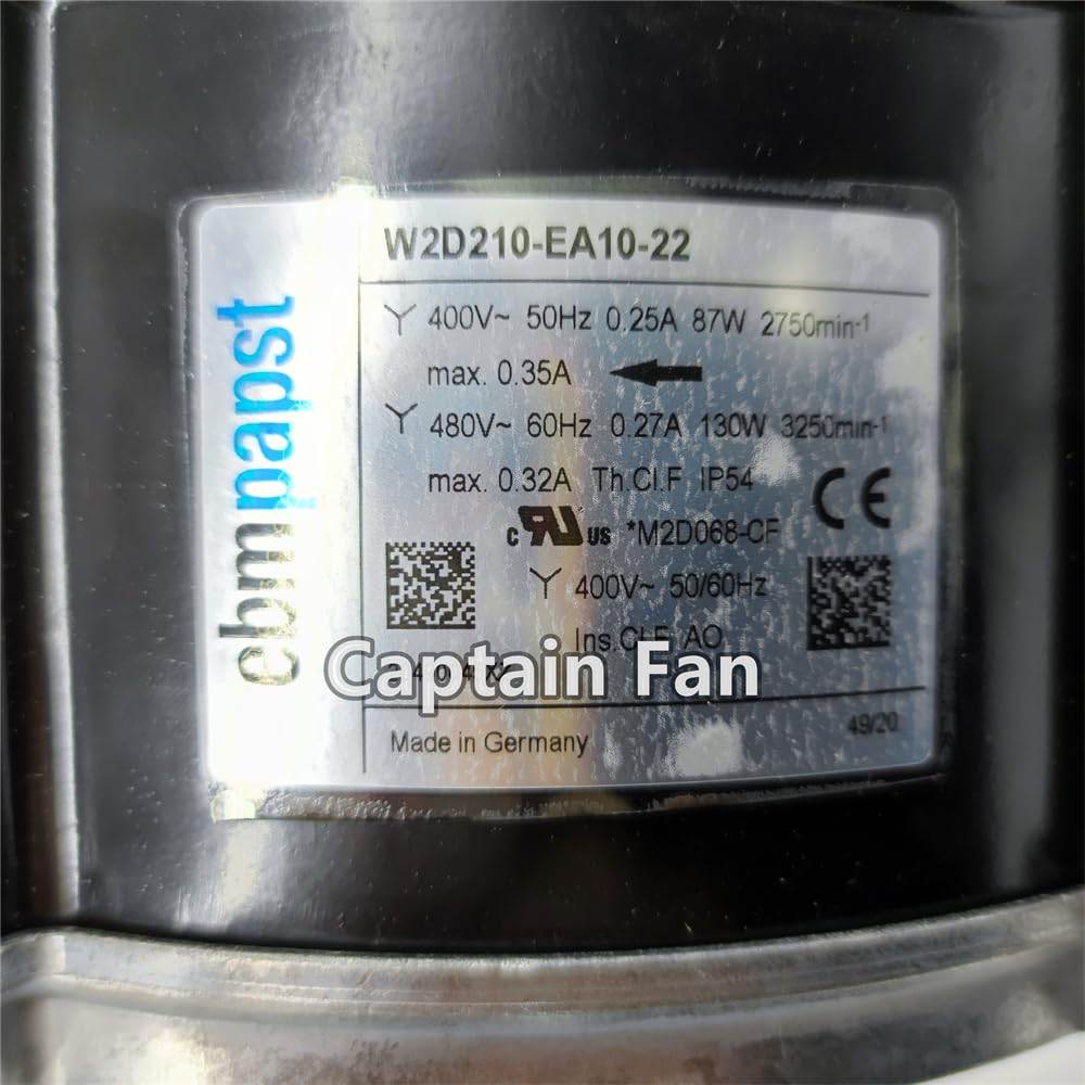 W2D210-EA10-22 Ebm Papst Fan 400/480VAC 87/130W Spindle Motor Fan