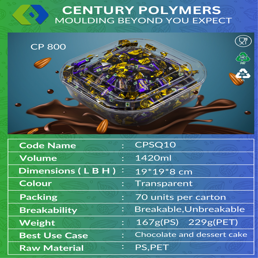 Cp 800 Storage Container (Cpsq10) - Color: Transparent