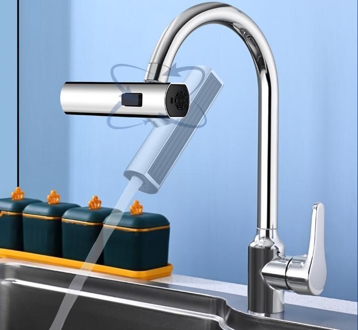 Movable Kitchen Sink Faucet 3 Modes Multi-functional Swivel Faucet Extender