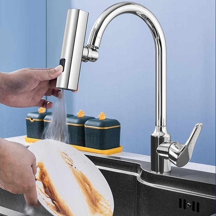 Movable Kitchen Sink Faucet 3 Modes Multi-functional Swivel Faucet Extender