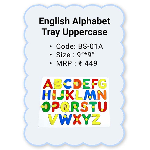 Wooden Peg Boards - English Alphabet Tray Uppercase - Color: Multicolor