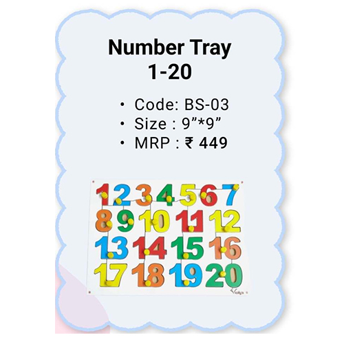 Wooden Peg Boards - Number Tray 1-20
