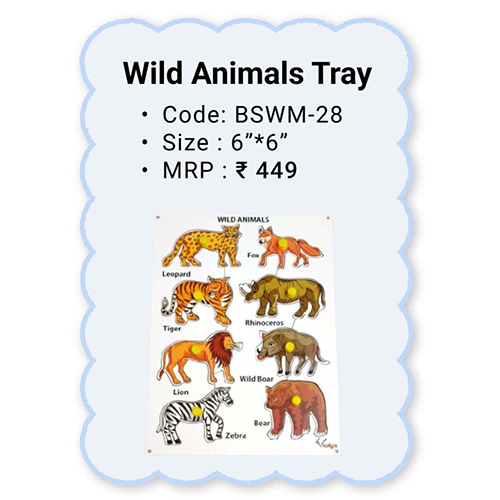 Wooden Peg Boards - Wildanimals Tray - Color: Multicolor